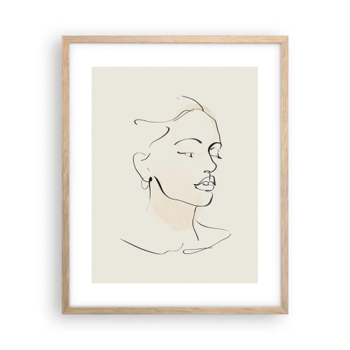 Poster în ramă de stejar deschis - Cu o linie sigură - 40x50 cm