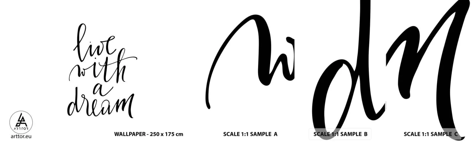 Mostră tapet autocolant Deluxe Sticker - Of course - Tipografie, Afirmare, Maxim - 100x30 cm