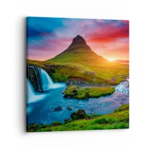 Tablou pe pânză - Islanda - foc și apă - 30x30 cm