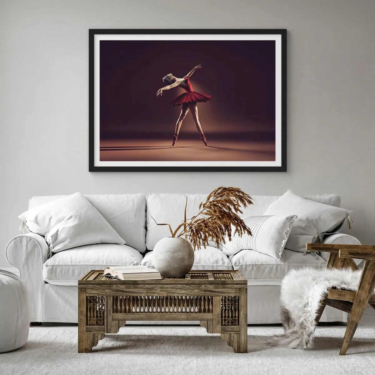 Poster în ramă neagră - Prima balerină - 70x50 cm
