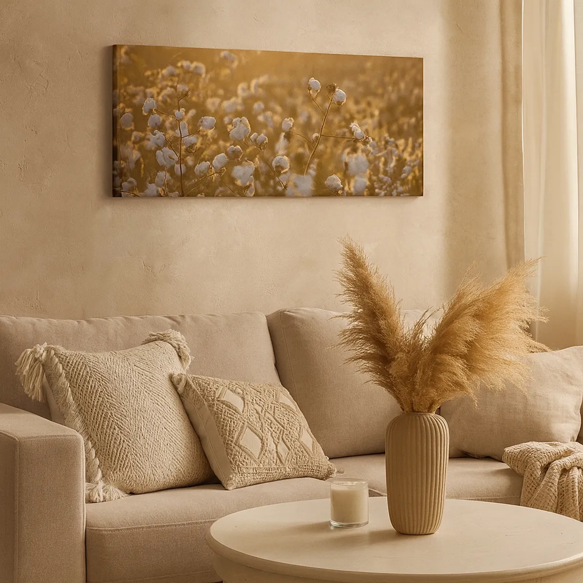 Tablou pe pânză - Câmp pufos - 30x30 cm