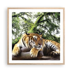 Poster în ramă de stejar deschis - Cu respect - 60x60 cm