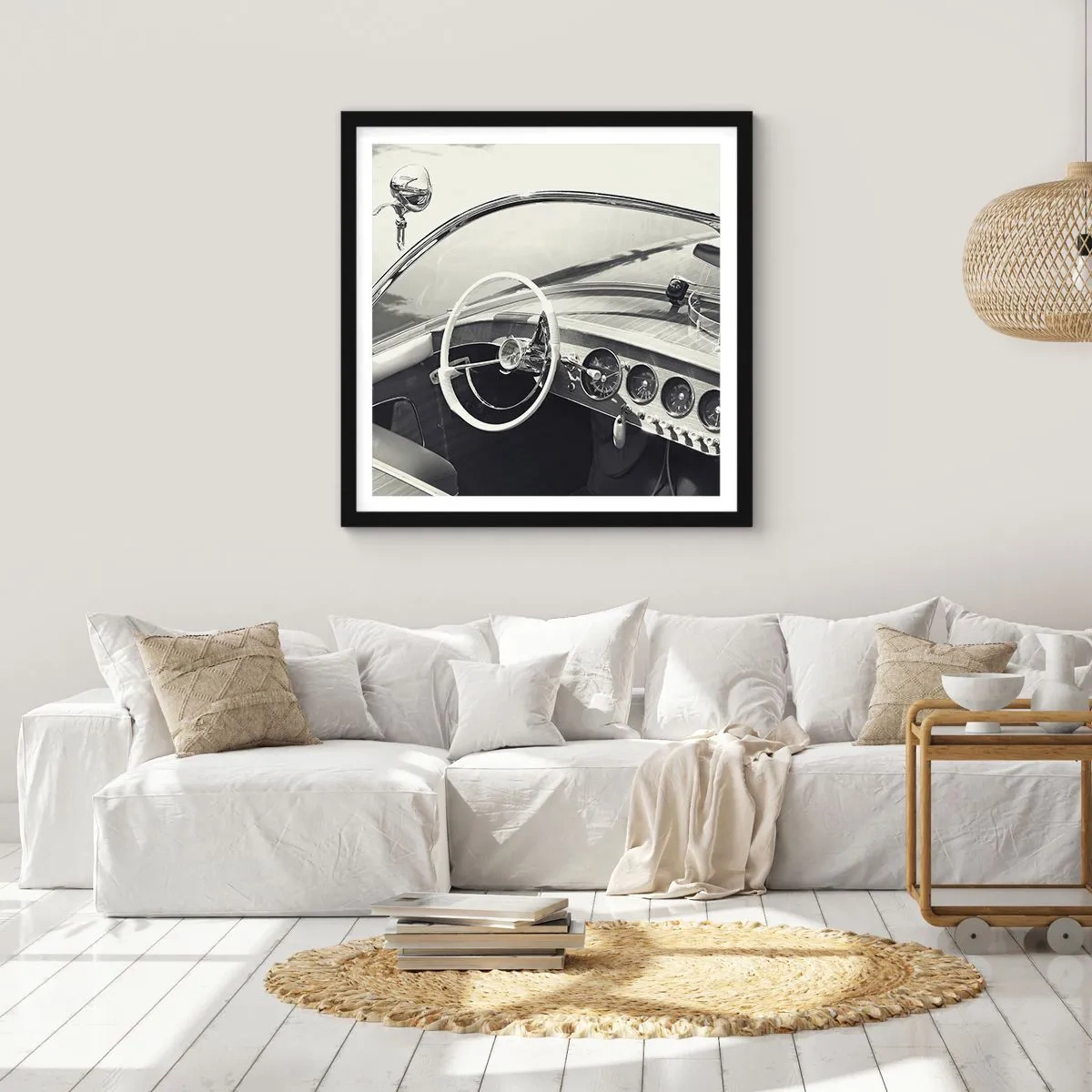 Poster în ramă neagră - E timpul pentru cei bogați - 60x60 cm