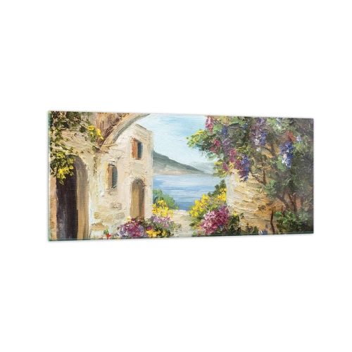 Tablou pe sticlă - Farmecul peisajului de coastă - 120x50 cm