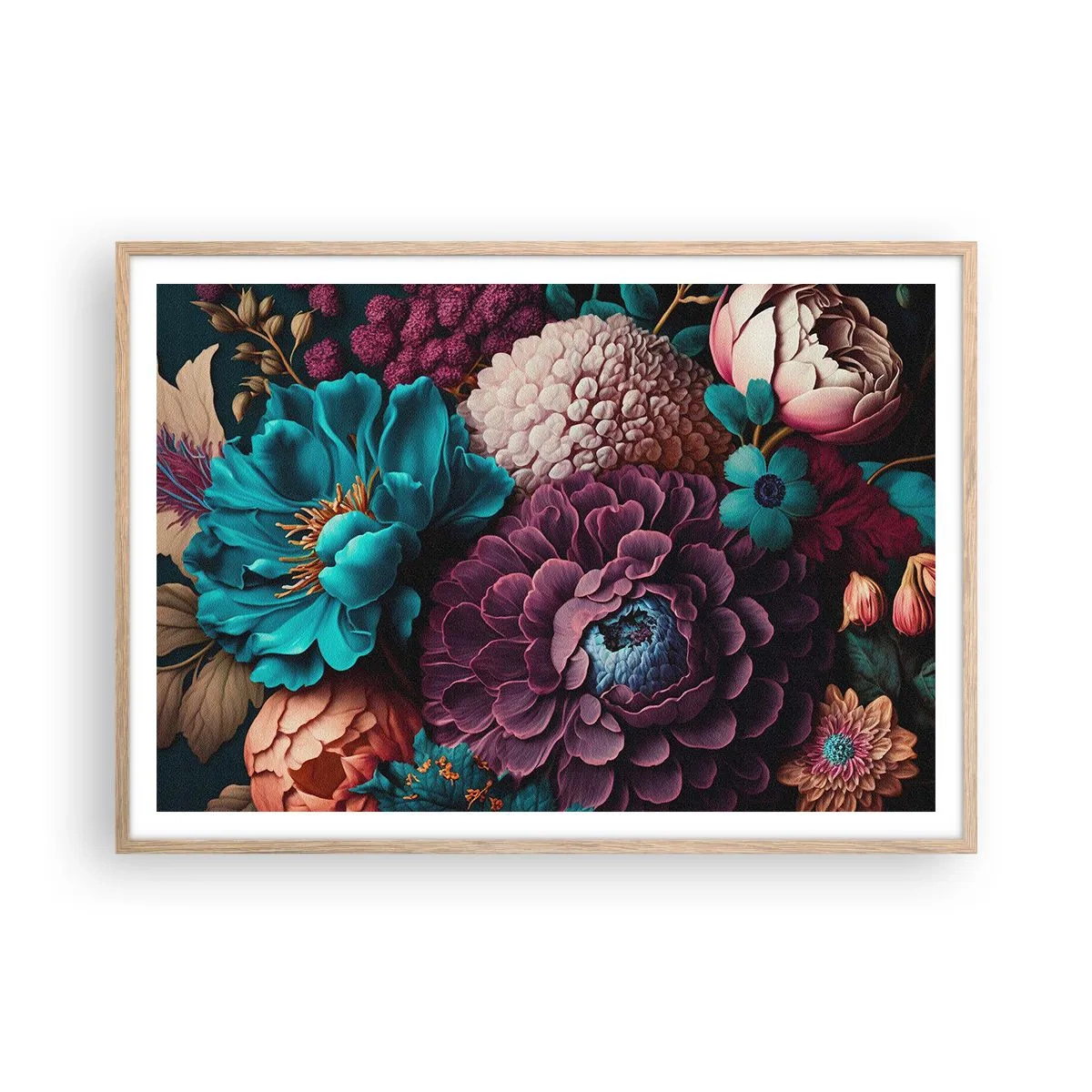 Poster în ramă de stejar deschis - Natura în abundență - 100x70 cm