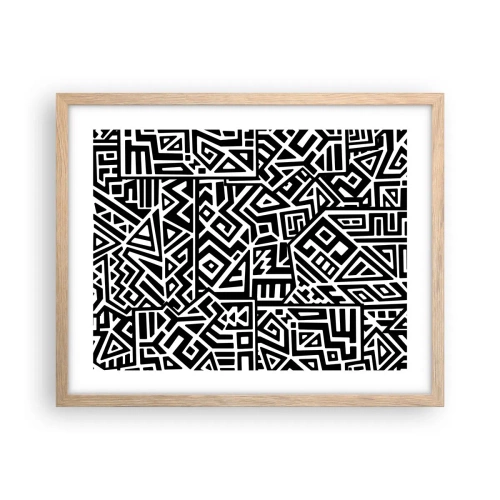 Poster în ramă de stejar deschis - Compoziție precolumbiană - 50x40 cm