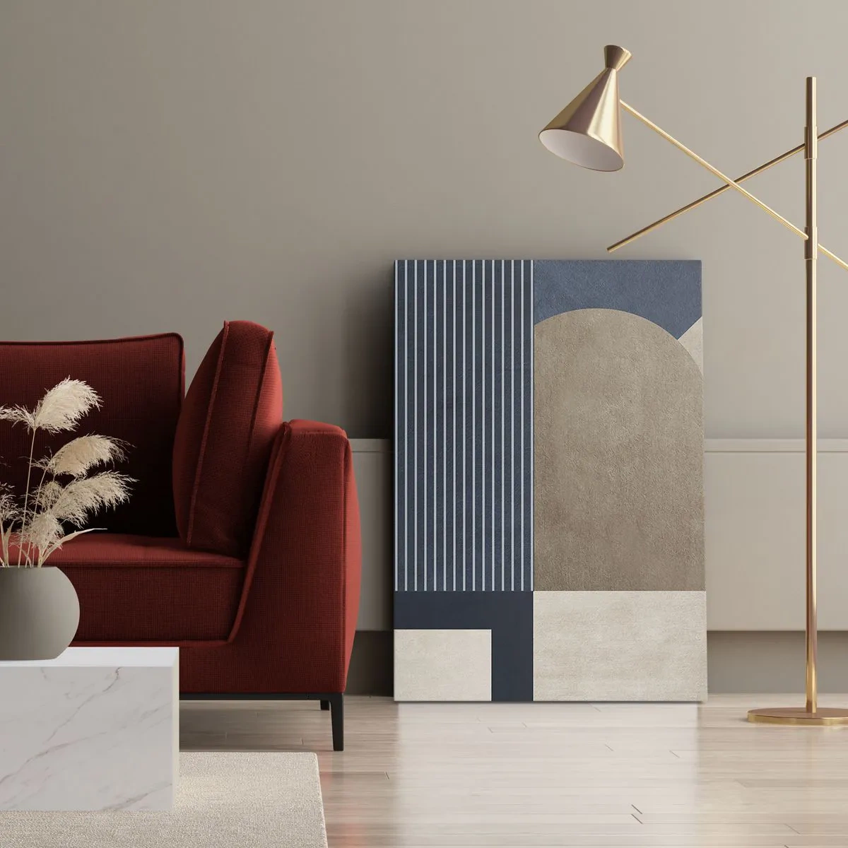 Tablou pe pânză - Compoziție de simplitate și rotunjime - 45x80 cm