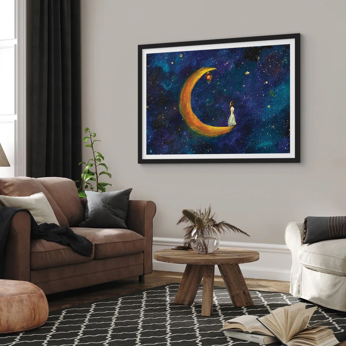 Poster în ramă neagră - Chemarea lumii - 70x50 cm