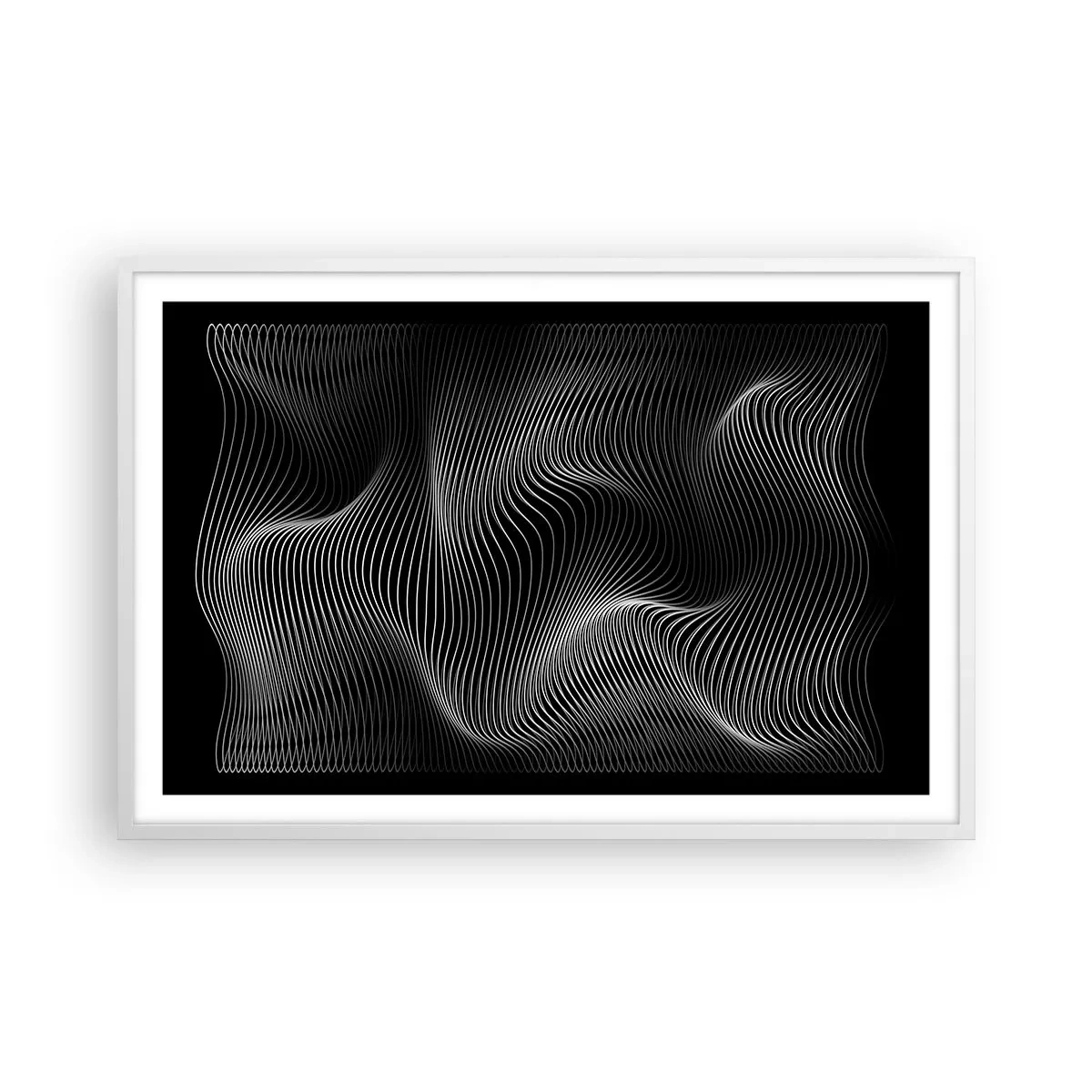 Poster în ramă albă - Dansul luminii în spațiu - 91x61 cm