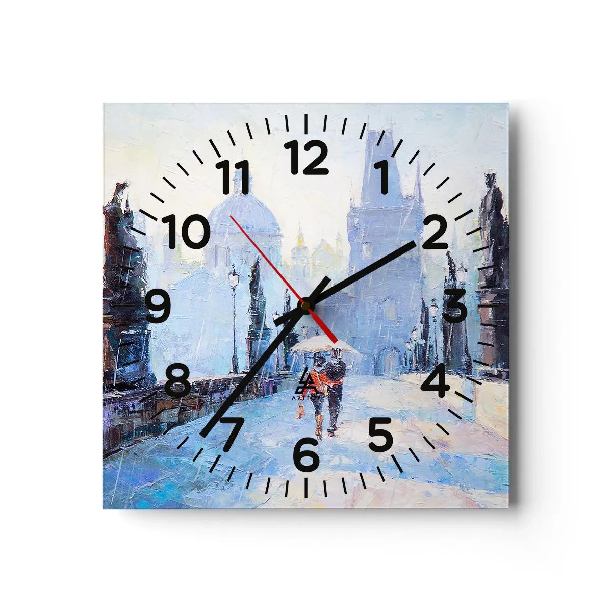 Ceas de perete - Ceas pe sticlă - Probabil că am fost vrăjiți de ploaie - 40x40 cm