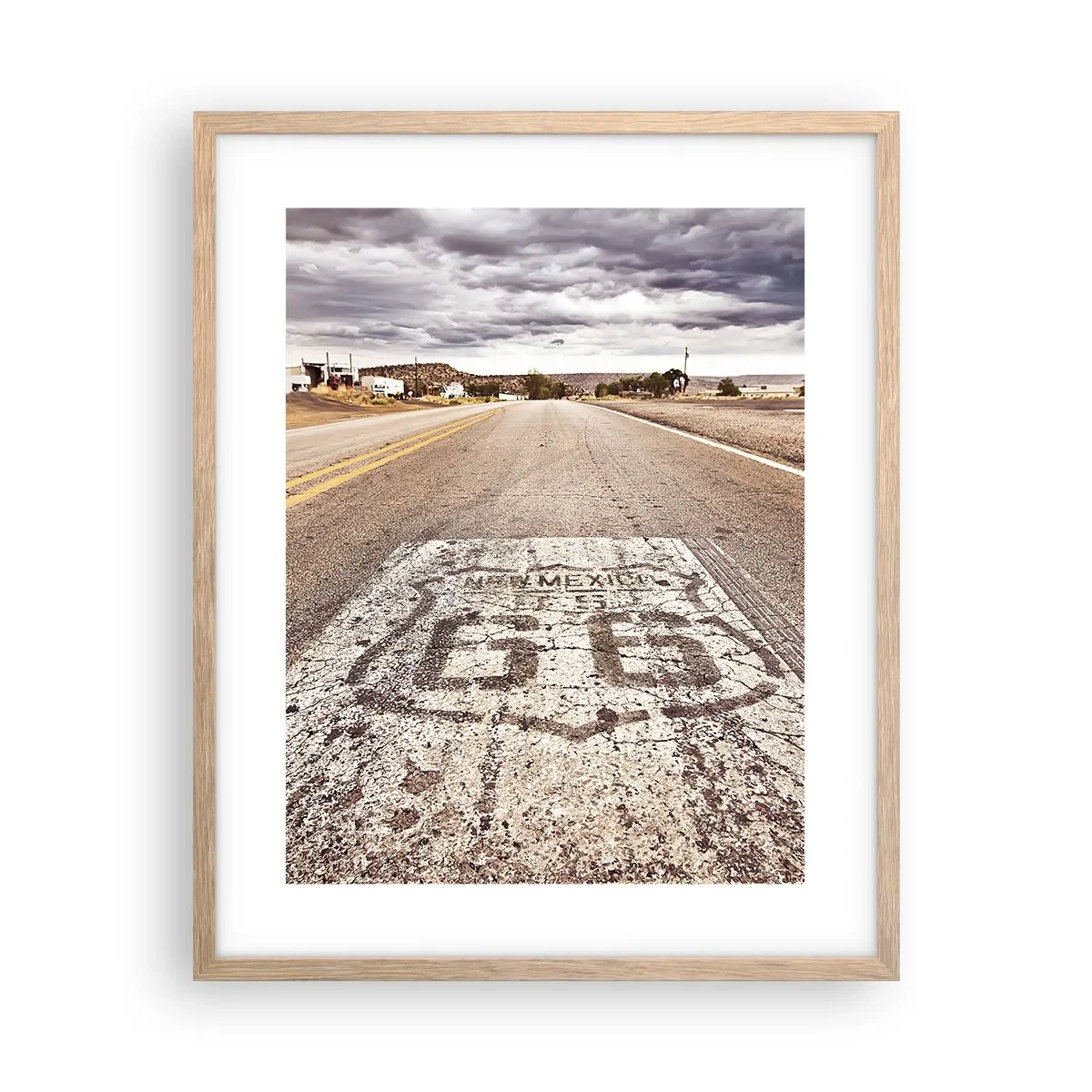 Poster în ramă de stejar deschis - Mother Road - o legendă americană - 40x50 cm