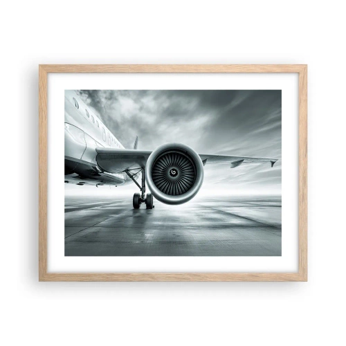 Poster în ramă de stejar deschis - Ce putere! - 50x40 cm