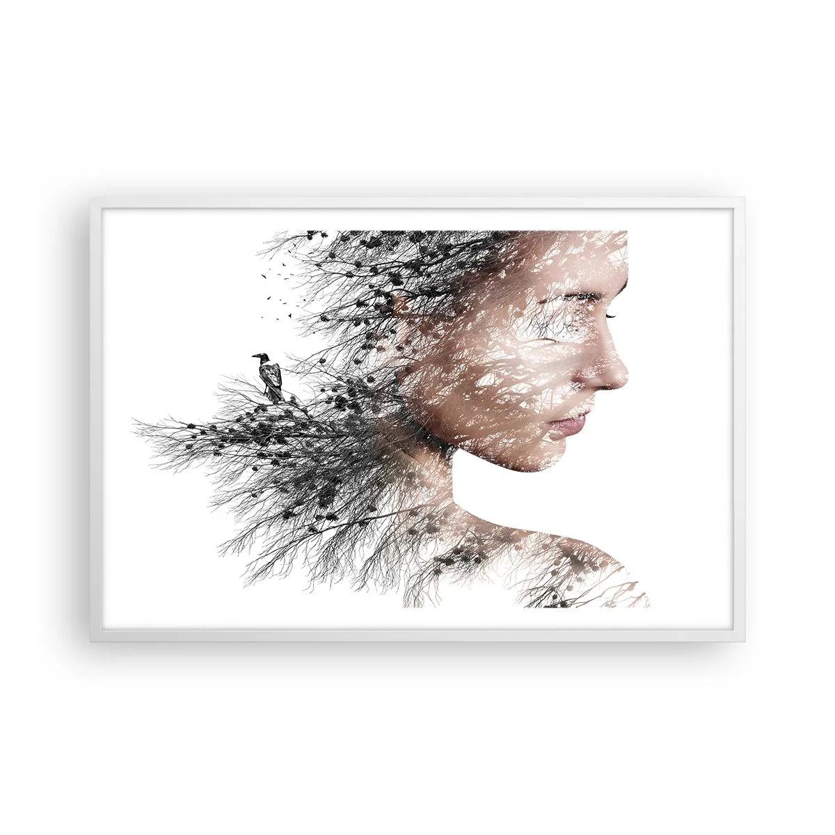 Poster în ramă albă - Spiritul pădurii - 91x61 cm