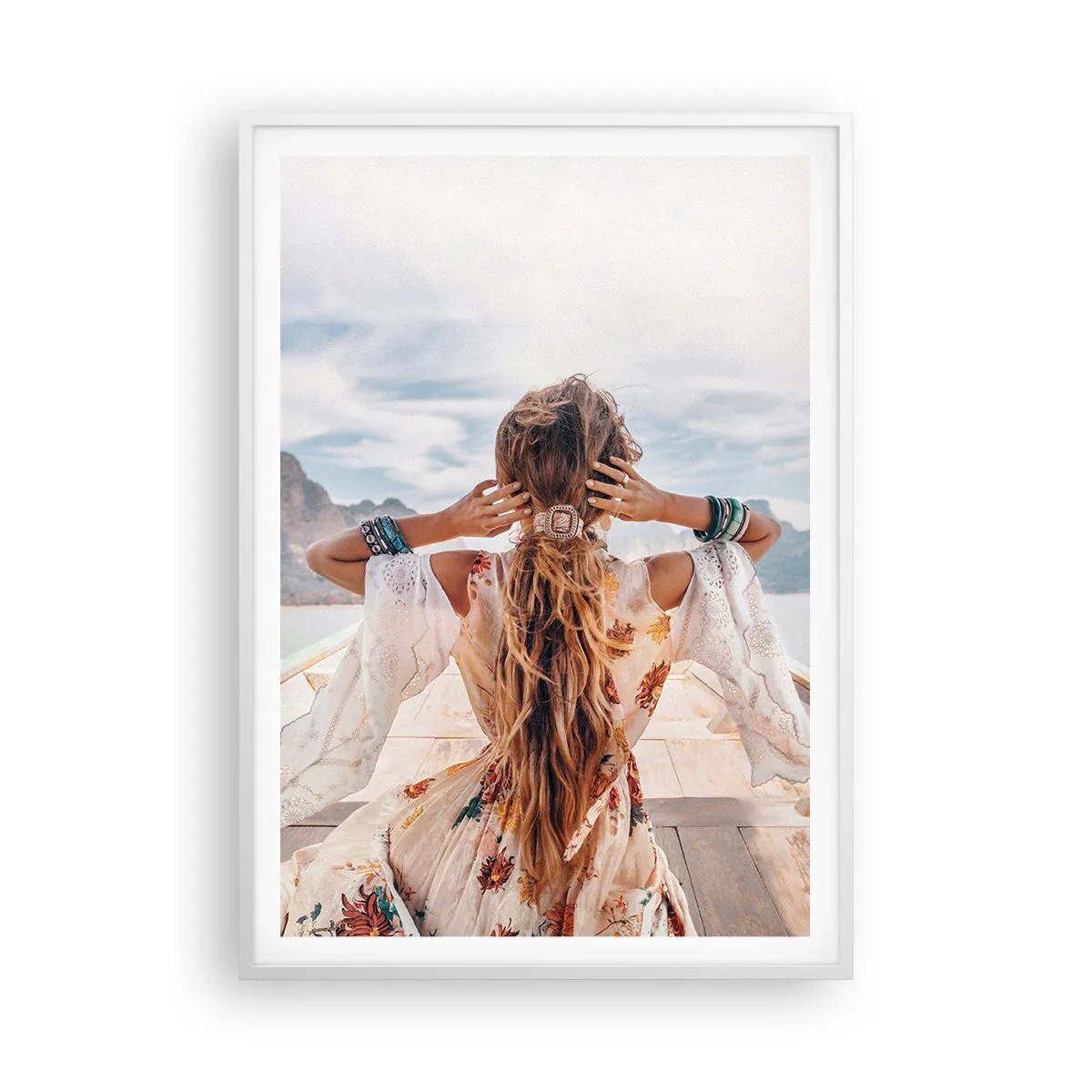 Poster în ramă albă - Pe drumul spre fericire - 70x100 cm