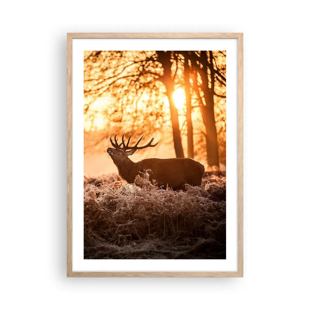 Poster în ramă de stejar deschis - Visul unui vânător - 50x70 cm