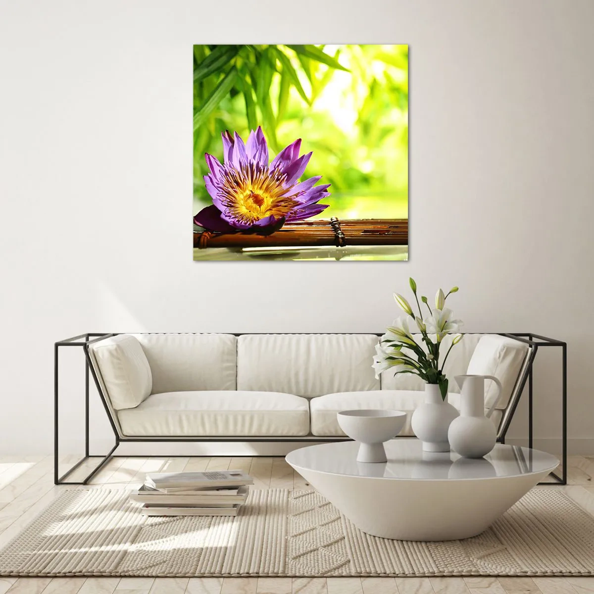 Tablou pe sticlă - În soarele asiatic - 40x40 cm