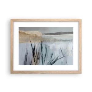Poster în ramă de stejar deschis - Câmpuri de iarnă - 40x30 cm