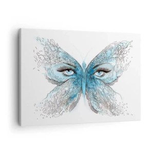 Tablou pe pânză Canvas - Acuarelă artistică a unui fluture cu ochi albaștri - 70x50cm - Polyommatus eros - Decorațiune modernă pentru perete pentru living și dormitor ARTTOR