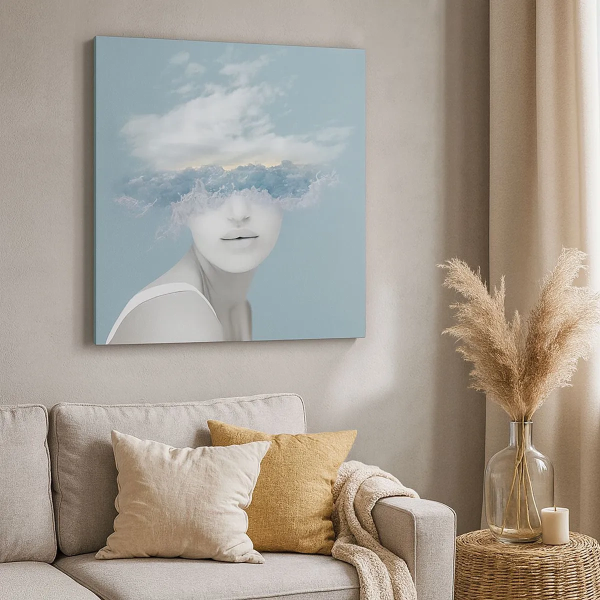 Tablou pe pânză - Cu capul în nori - 30x30 cm