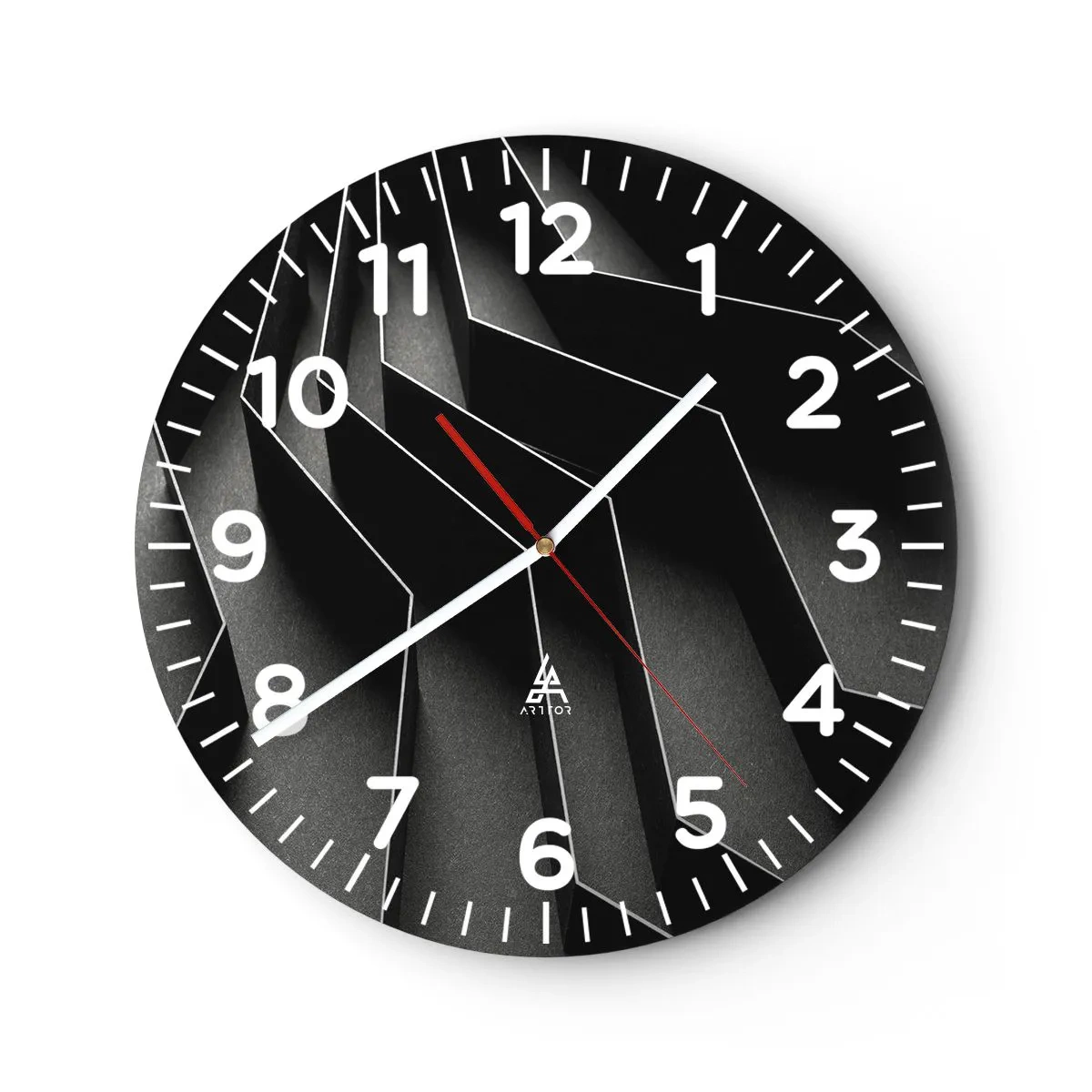 Ceas de perete - Ceas pe sticlă - Ordinea spațială - 30x30 cm