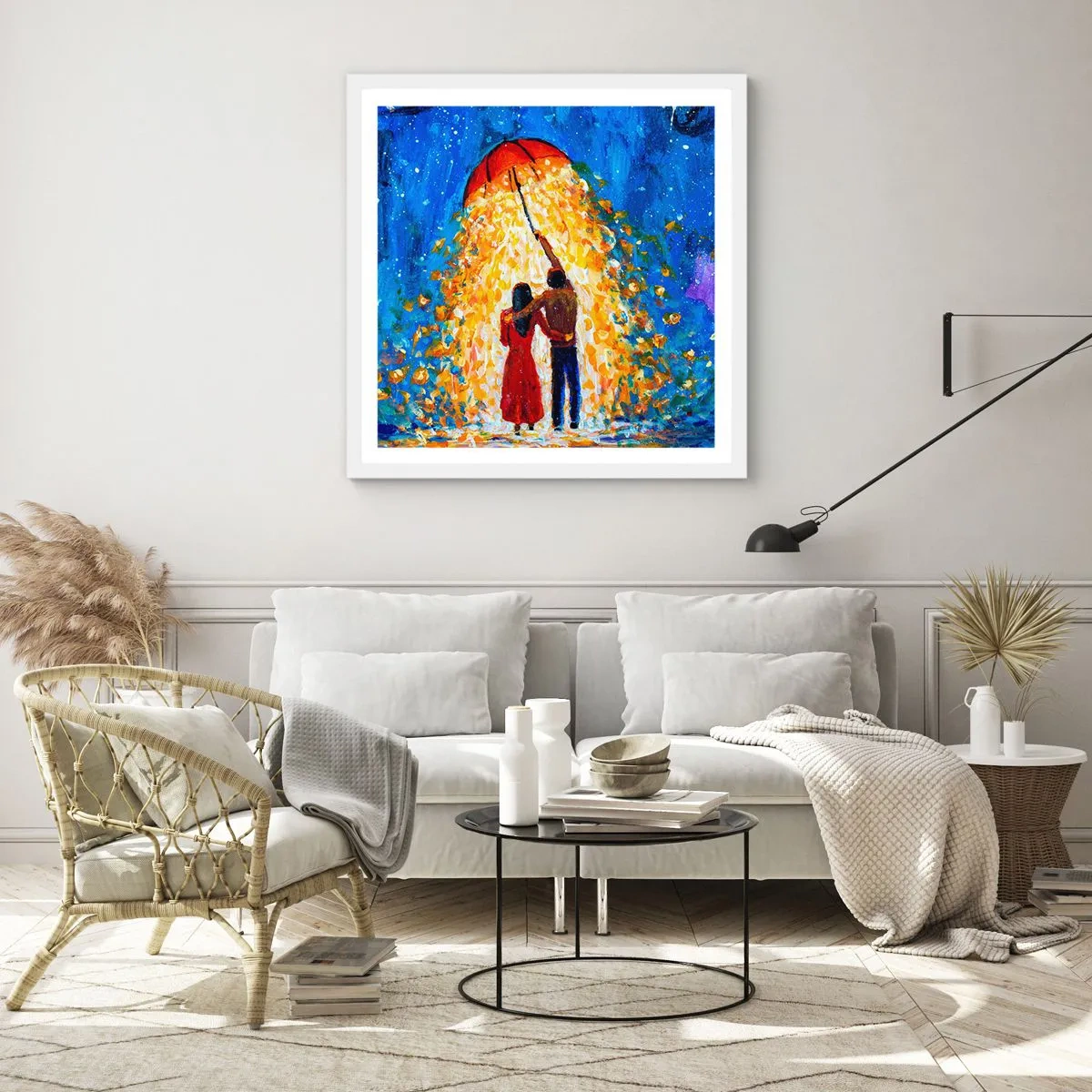 Poster în ramă albă - Magia unei seri ploioase? - 40x40 cm