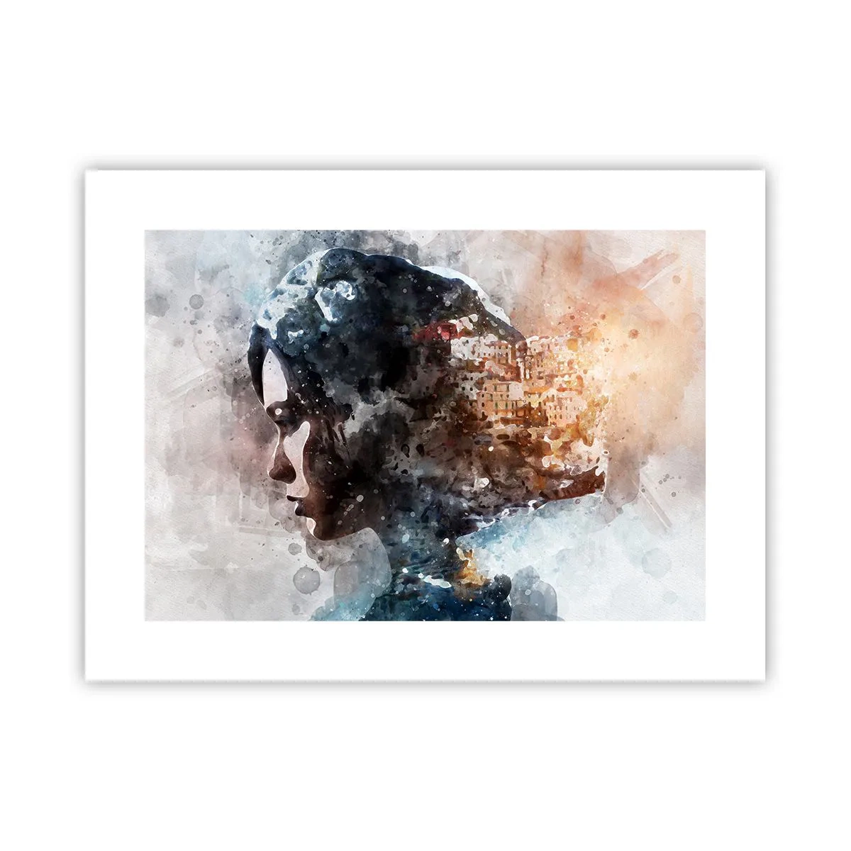 Poster - Povestea unei fete cu un oraș în fundal - 40x30 cm