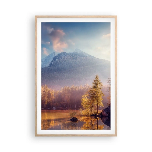 Poster în ramă de stejar deschis - La munte și la deal - 61x91 cm