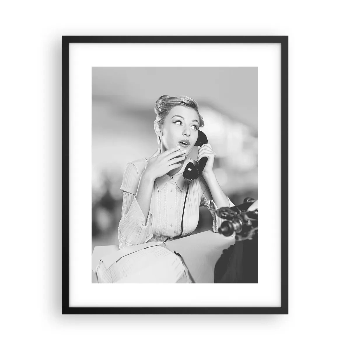 Poster în ramă neagră - Bună ziua, suntem în anii '50. - 40x50 cm