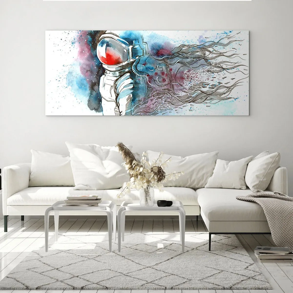 Tablou pe sticlă - Singur cu cosmosul - 100x40 cm