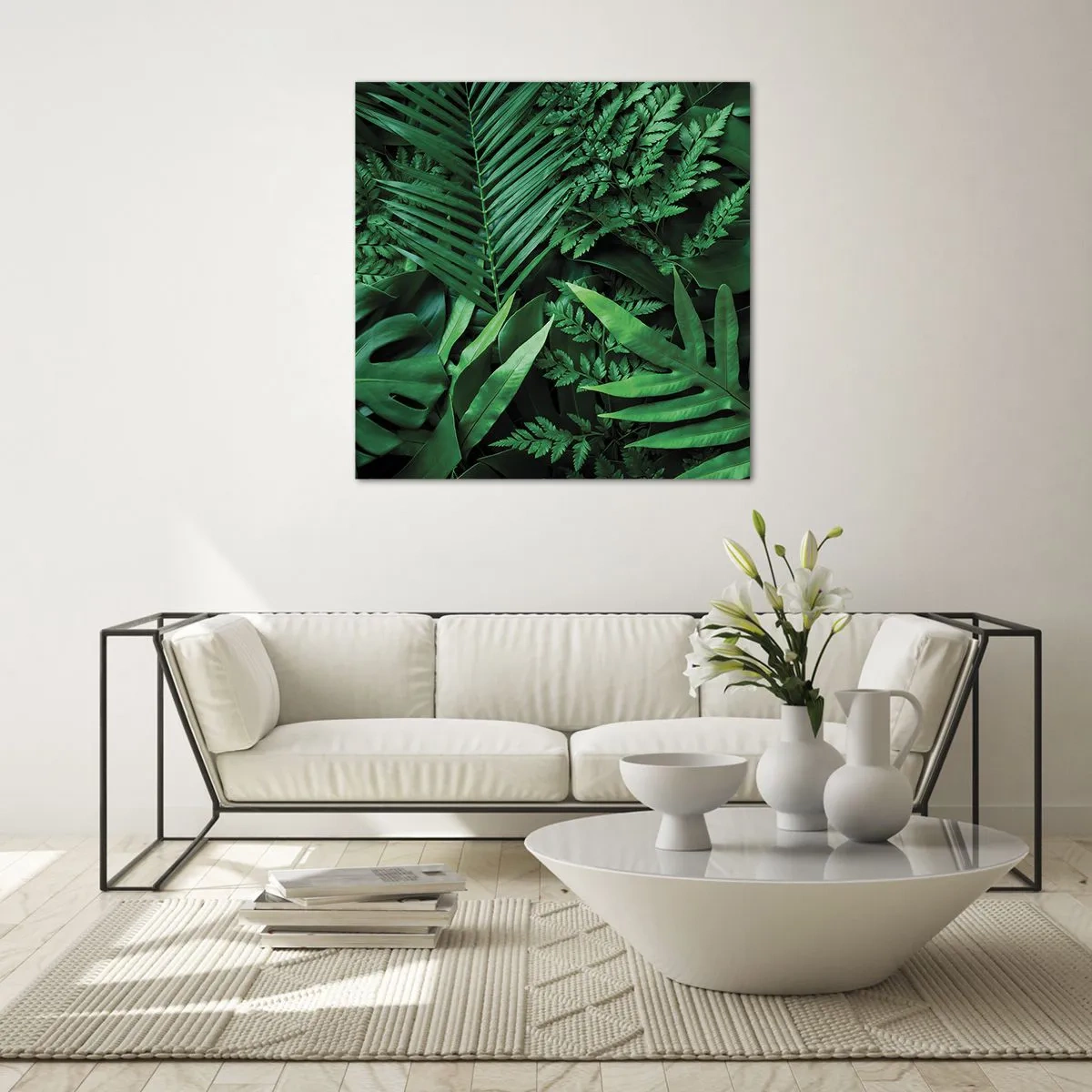 Tablou pe sticlă - Înfășurate în verde - 30x30 cm