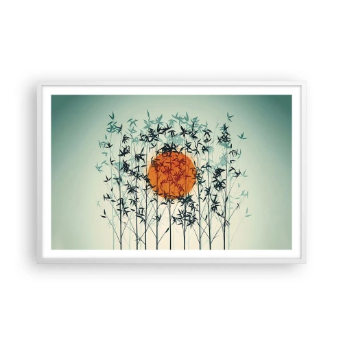 Poster în ramă albă - Soarele japonez - 91x61 cm