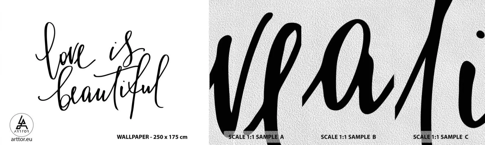 Mostră tapet Premium Sand - Citiți și repetați - Tipografie, Afirmare, Maxim - 100x30 cm