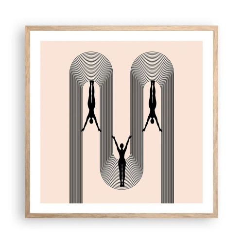 Poster în ramă de stejar deschis - Cu susul în jos - 60x60 cm