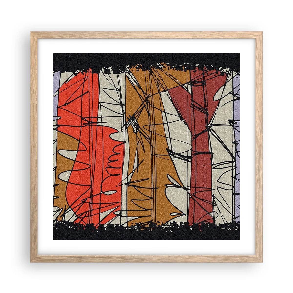 Poster în ramă de stejar deschis - Compoziție spontană - 50x50 cm
