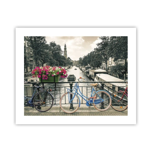 Poster - Culorile unui canal din Amsterdam - 50x40 cm