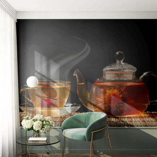 Tapet Premium Canvas - Magia și arta preparării ceaiului - Ceai, Ceainic, Ceaşcă de ceai - 300x210 cm