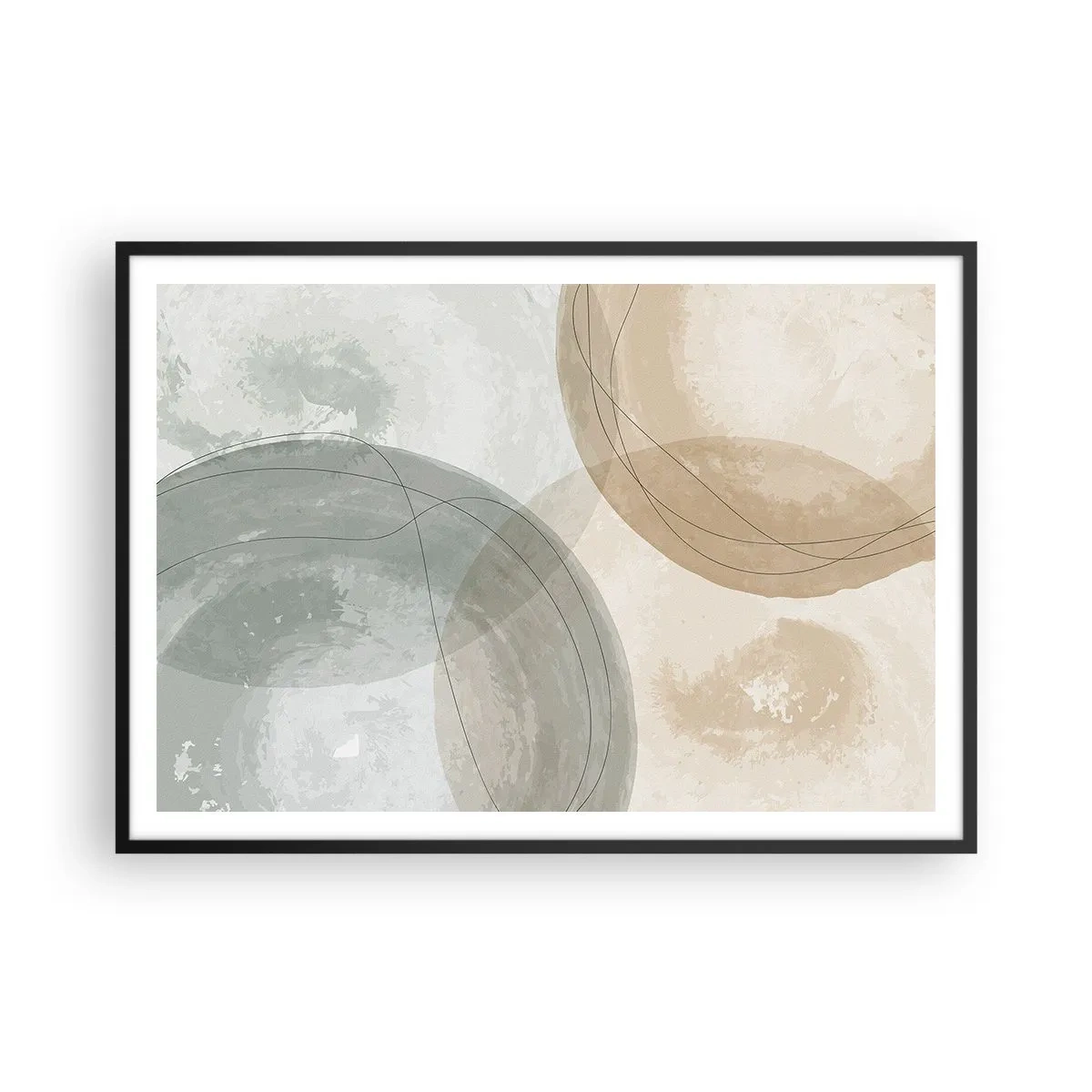 Poster în ramă neagră - Întrepătrunderea lumilor - 100x70 cm
