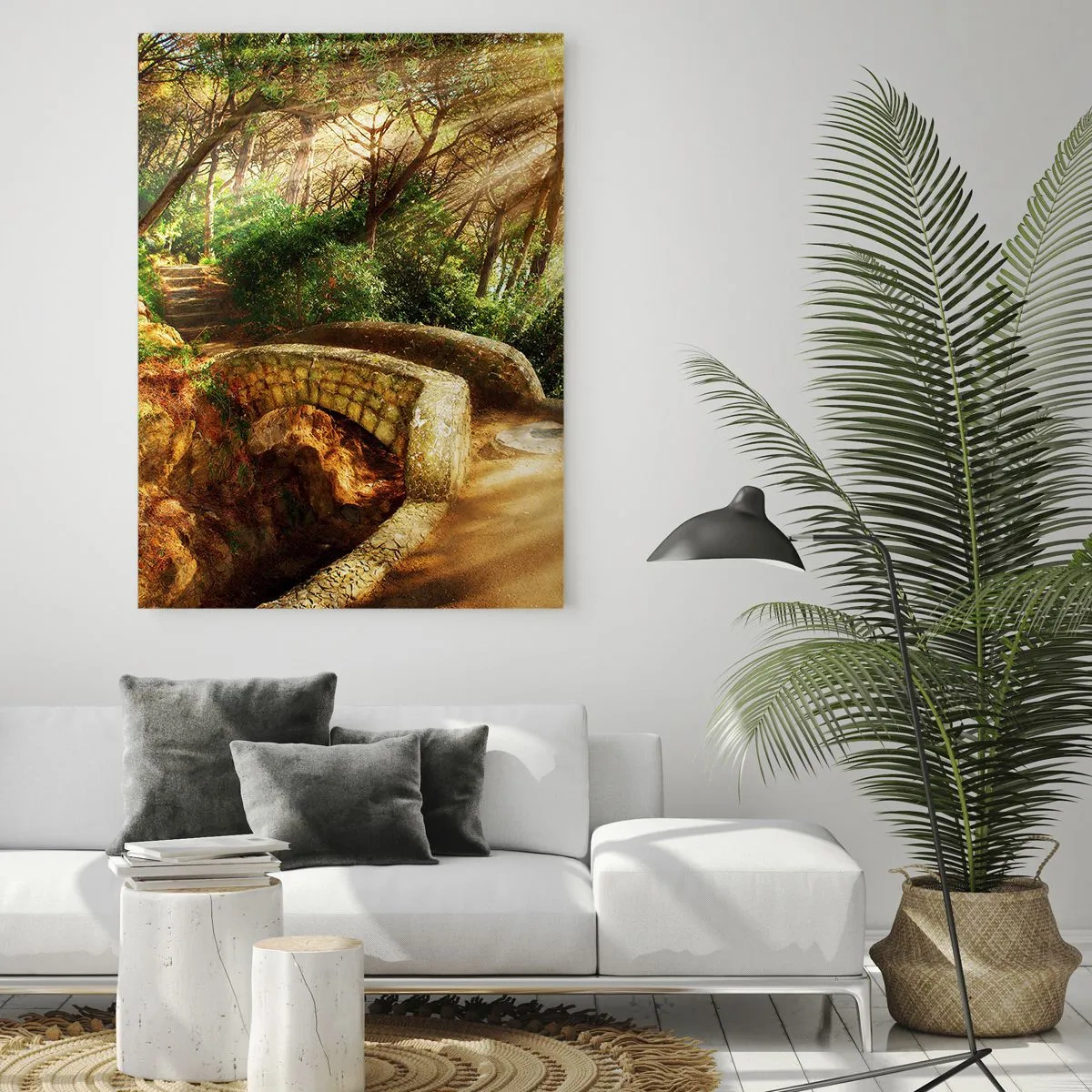 Tablou pe sticlă - Direct de pe pod în pădurea de basm - 50x70 cm
