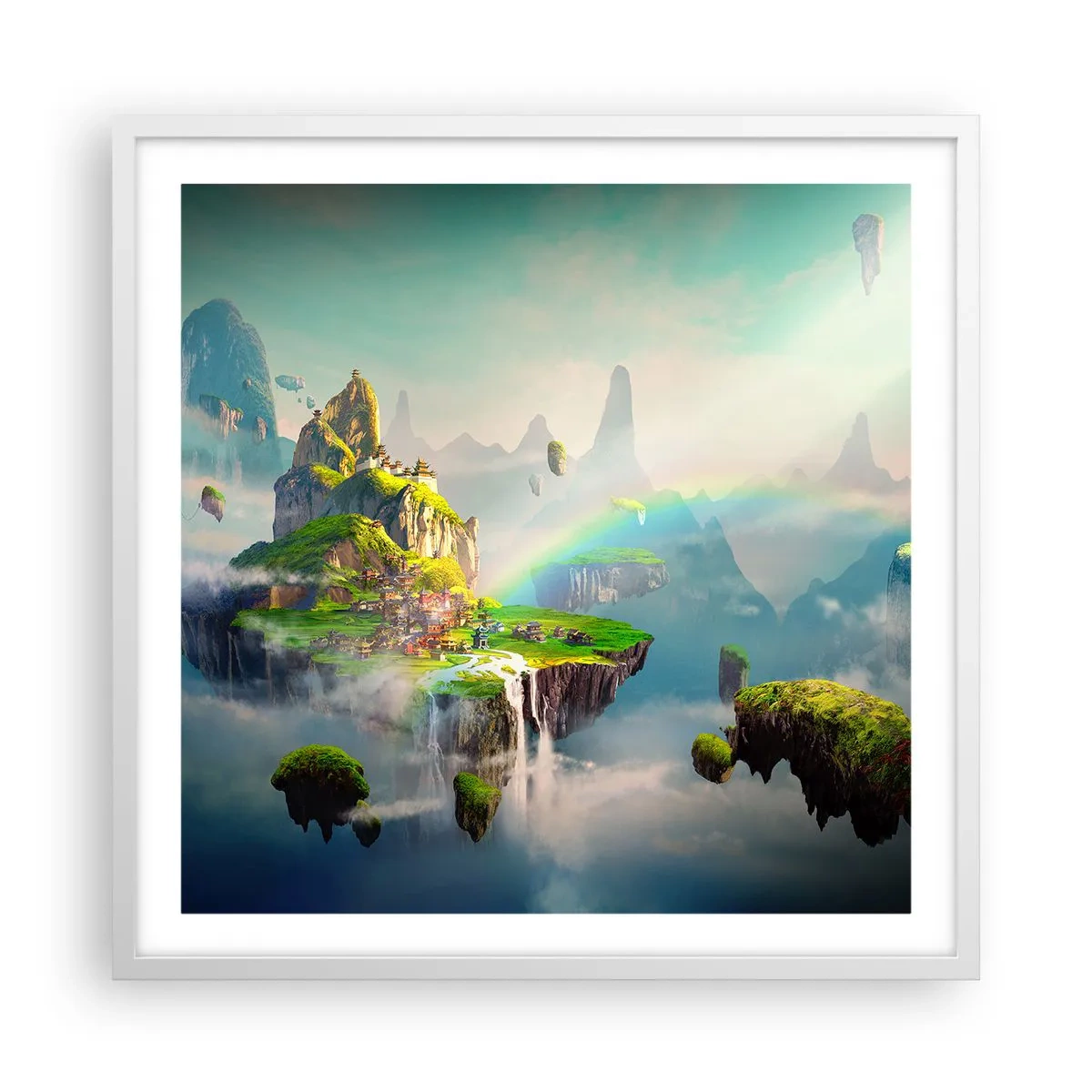 Poster în ramă albă - Insule fericite - 60x60 cm