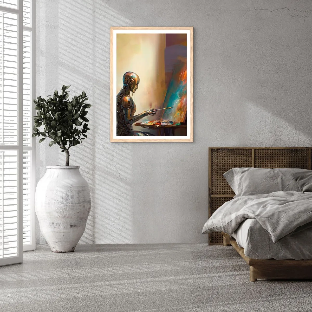 Poster în ramă de stejar deschis - Arta viitorului - 30x40 cm