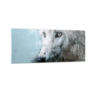 Tablou pe sticlă - Faceți cunoștință cu sufletul lupului - 100x40 cm