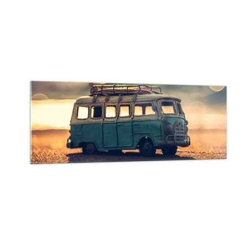 Tablou pe sticlă - Sfârșitul zeilor: banilor și al muncii - 140x50 cm