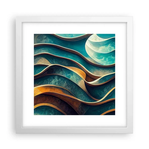 Poster în ramă albă - Meandre de albastru - 30x30 cm