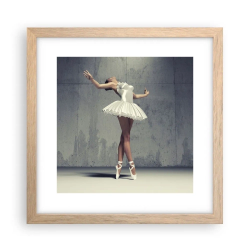 Poster în ramă de stejar deschis - Ușoară ca o pasăre - 30x30 cm