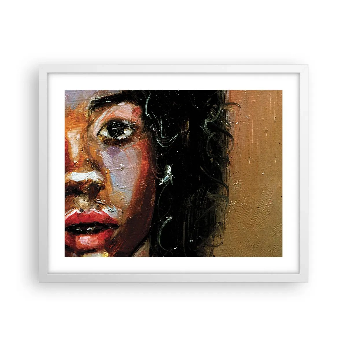 Poster în ramă albă - Negru și strălucire - 50x40 cm