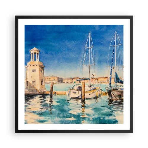 Poster în ramă neagră - Laguna însorită - 60x60 cm