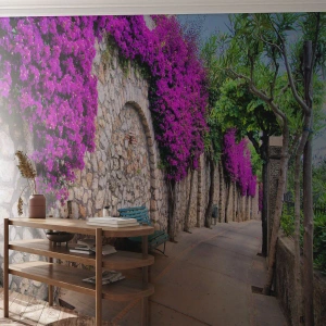 Tapet Premium Sand - Să ne întâlnim cât mai curând posibil - Oraș, Flori, Italia - 250x175 cm