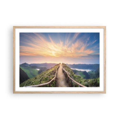 Poster în ramă de stejar deschis - Aproape de cer - 70x50 cm