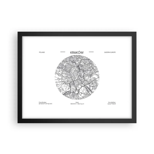 Poster în ramă neagră - Anatomia Cracoviei - 40x30 cm