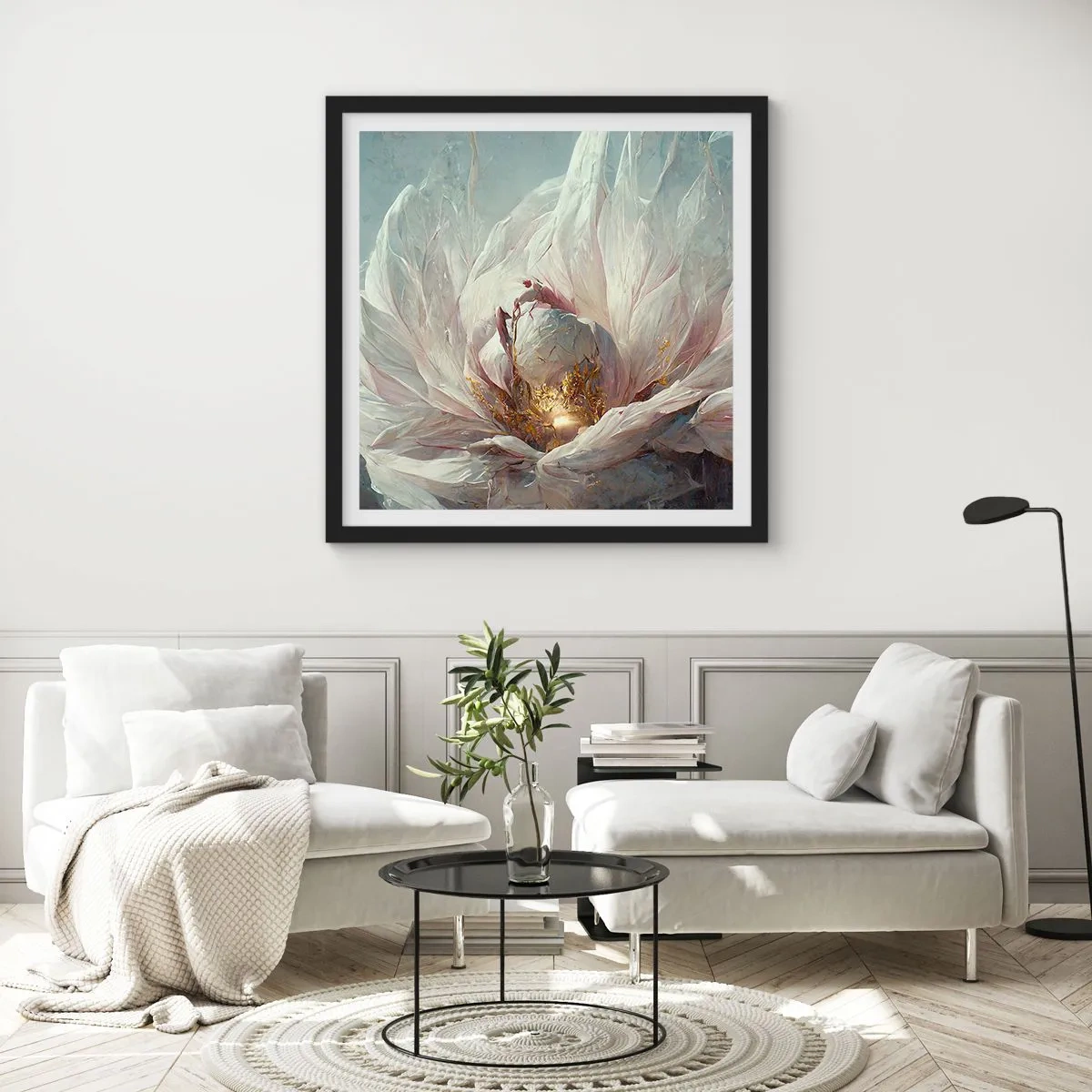 Poster în ramă neagră - Înflorește o dată la o sută de ani - 50x50 cm